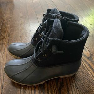 ✨EUC Sperry Black Wool Felt Duck Boot ✨